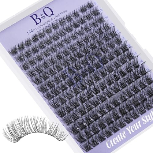 B&Q Lash Extension 156PCS Wimpern Cluster 8-16 mm für Wimpern Extensions | DIY Wimpern Extensions 8-16 mm Mix Weich & leicht Natürliches Volumen