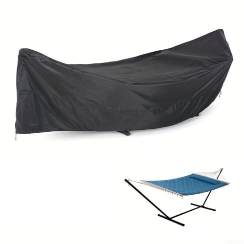 Wasserdichte Abdeckung für Hängematten, staubdicht, winddicht, Oxford-Stoff, Garten-Hängebett-Schutzhülle mit Kordelzug und Belüftung, Wetterfester hängende Bettbezug, Kältebeständig (420x17x100cm)