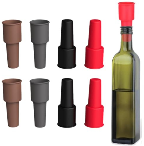 8 Pcs Tapón Reutilizable para Botellas de Vino Espumoso, Tapones de Silicona para Botellas de Vino, para Cerveza, champán, Prosecco