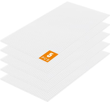 5 Doppelstegplatten 6 mm – je 60.5 × 121 cm, UV-beständig & zuschneidbar – für Gewächshaus, Carport & Terrassendach