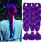 SEGO Extension Treccine Africane Afro Trecce Lunghe 60cm Capelli Sintetici Treccia Finta 3 Ciocche Crochet Fibre 60cm 300g/pack - Viola Scuro