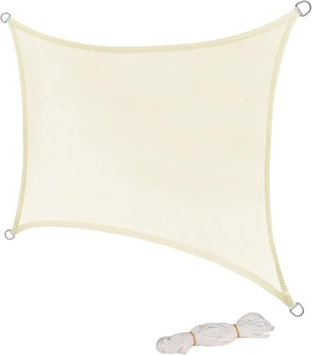 Laneetal Vela Ombreggiante Impermeabile, Telo Parasole in HDPE Anti UV 95% Protezione Tenda da Sole per Esterno, Tenda Parasole Rettangolare,Quadrato per Giardino, Balcone, Piscina