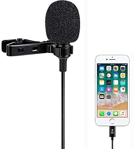 Yichuang Lavalier Mikrofon für iPhone, Omnidirektionales Kondensator Lapel Mic Kompatibel mit iPhone X/XS/XR/SE/12/11/8, YouTube TikTok Video Interview(1.5M)
