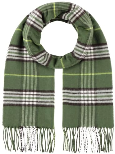 Lipodo Karo Cashmink Winterschal Damen Herren Karoschal Hautfreundlicher Fransenschal Made in Germany Herbst Winter Oliv