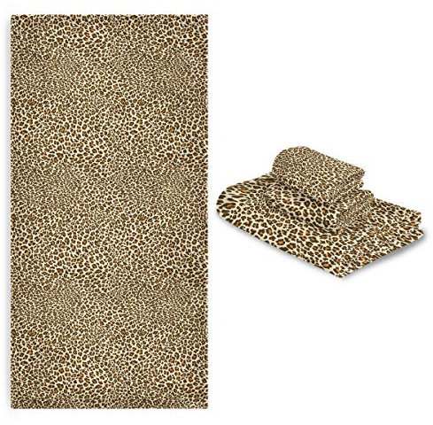 CaTaKu Handtuch-Set 3-teilig Tierdruck Handtuch Badezimmer Sets 1 Badetuch 1 Waschlappen 1 Handtuch Leopard Handtuch Set von 3 weichen Multifuntion für Zuhause Küche Hotel Gym Schwimmen Spa