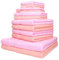Betz 12-TLG. Handtuch-Set Palermo 100% Baumwolle 2 Liegetücher 4 Handtücher 2 Gästetücher 2 Seiftücher 2 Waschhandschuhe Farbe apricot und rosé