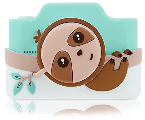 Kidamento Kids Digital Camera & Video Camcorder with Touchscreen, Soft Silicone Casing, Detachable Lens Cap, 32GB Memory Card - Model K Zippy The Sloth