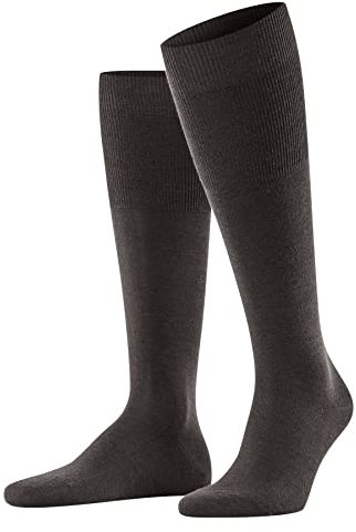 FALKE Herren Kniestrümpfe Airport M Kh Wolle Baumwolle lang einfarbig 1 Paar, Braun Brown Melange 5041, 41-42