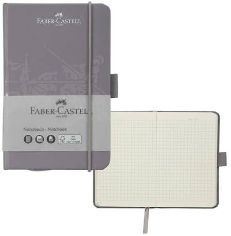 Faber-Castell 27827 - Notizbuch DIN A6 dapple gray, kariert, 100 g/m², 194 Seiten FSC-Mix Papier, 90 x 140 mm