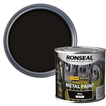Ronseal Direct to Metal Paint Black Gloss 250ml
