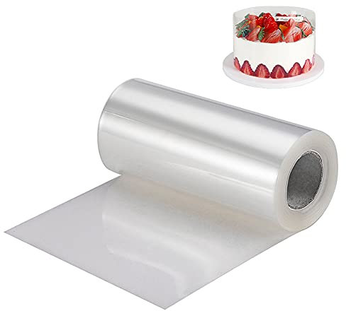 YQL Acetate Cake Collars 10cm, Clear Acetate Sheets 20cm/25cm/30cm x 10m Roll for Chocolate Mousse Cake Decorating