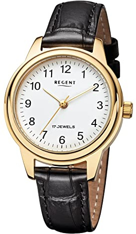 Regent Damen Analog Quarz Uhr mit Edelstahl Armband 12010017