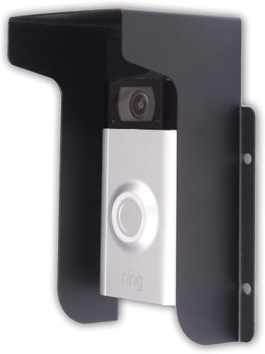 Doorbell Rain Cover Ring Doorbell Anti-Glare Cover, Steel Doorbell Weather-Blocking Cover Glare Sun Shade Protection for Most Video Doorbells