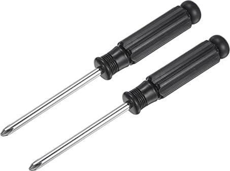 sourcing map Mini Phillips Screwdriver, 5.0mm Cross Head with Black Handle for Small Appliances, 2 Pcs