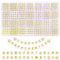DTYDECLE 1400pcs Gold Alphabet Beads, A-Z 7mm Acrylic White Round Spacer Letter Beads Kits for DIY Necklace Bracelet Jewelry Making