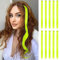 FESHFEN Extension de Cheveux Colorés, Jaune Fluo Couleur Extensions de Cheveux 10 PCS Naturel Synthétique colorés Postiche Cheveux Long Raides Extensions de Cheveux pour Femmes 55 cm