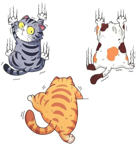 KGDUYC 3 Stück Cartoon Katze Auto Aufkleber- Autoaufkleber Lustige Katze Kratzabdeckung Selbstklebende Auto Dekoration Aufkleber Dekor für Fenster Wände Laptop Gepäck