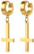 Cupimatch Kreuz Ohrringe Gold Ohrstecker Inverted Cross Creolen Edelstahl Ohrringe Gothic Herren Damen Upside Down Kreuz Ohrringen