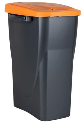 Cubo de basura naranja para reciclar residuos orgánicos | Capacidad de 15, 25 o 45 litros | Tres Medidas (15 L)