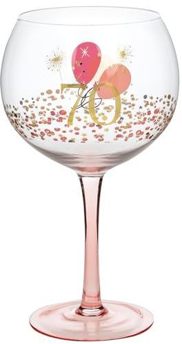 Shudehill Giftware Rush Blossom Special Birthday Gin Glass (70th)