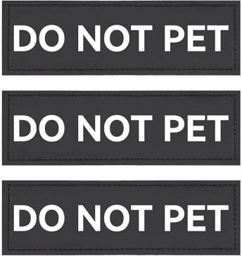MEISH 3pcs Service Dog Harness Patch Removable Hook and Loop Dog Tags Do Not Pet Vest Velcro Patches for Pet