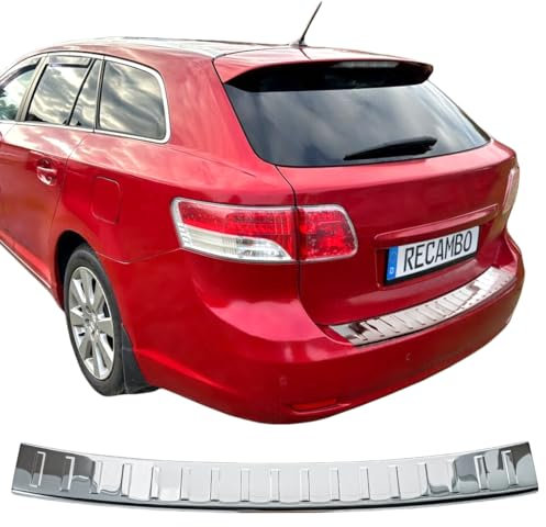 RECAMBO Ladekantenschutz Edelstahl Hochglanz poliert, Chrom Look - kompatibel für Toyota Avensis Kombi - T27 - BJ 2008-02/2015 - Styling und Schutz für die Stoßstange