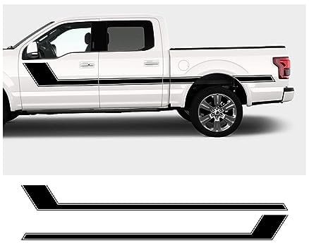 Karosserie Kofferraum Dekoration Aufkleber Taille Linien Aufkleber Tür Seitendekor Aufkleber für Ford F150 250 350,A-Black