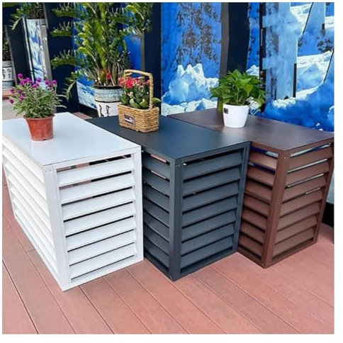 Copertura Per Climatizzatori In Alluminio, Copertura Per Pompa Di Calore, Box Insonorizzato Per Pompa Di Calore, Schermo Decorativo Per Aria Condizionata(Size:1.5P-100*70*50cm,Color:Bianco)