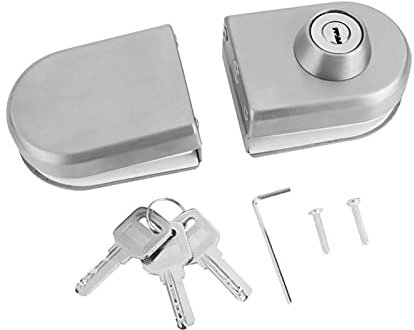 Glass Door Lock with Keys, Glass Door Latch Glass Cabinet Lock Sliding Glass Door Lock for Glass Thickness 10mm -12mm Open/Close Home Hotel Bathroom Use