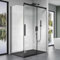 doporro Cabine de Douche Transparent Noir 80x120x195cm Paroi de Douche Montage Réversible avec Porte Coulissante avec Amortisseur Ravenna12K-Plus