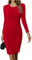 Missufe Freizeitkleid Bodycon Enges Figurbetontes Bleistiftkleid Damen Knielanges Kleider (Rot, Klein)