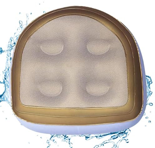 Siège de booster gonflable Siège de bain à remous étanche PVC PVC siège gonflable avec des sièges à baignoire en filet sans glissement avec 4 aspirations pour piscine, bain à remous, spa, or 18.5x14