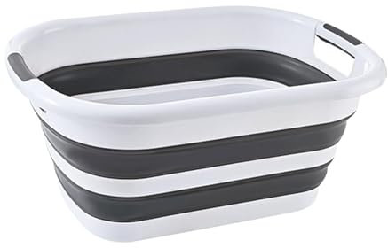 Tuxxjzm Cesto de lavandería plegable, cubo de lavado para camping,Lavabo portátil Cesta para ropa sucia Contenedor para lavar platos | Contenedor de almacenamiento que ahorra espacio, cesta