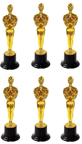 YYaaloa Mini-Trophäen, Kunststoff, goldfarben, 15,5 cm, für Kinder, Auszeichnungen für Partygeschenke, Requisiten, Belohnungen, Gewinnpreise, Sportturniere, Wettbewerbe, 6 Stück