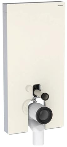 Geberit Monolith PLUS Sanitärmodul für Stand-WC, 101cm, Wasseranschluss seitlich, mit P-Anschlussstutzen, 131.203.JL.7, Farbe: Glas sand-grau