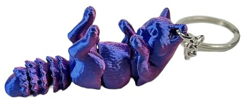 Uqezagpa Porte-clés pour imprimante 3D – Porte-clés chat articulé imprimé 3D – Porte-clés animal avec articulations flexibles – Dégradés de couleur tendance, Rouge Bleu 3, taille unique