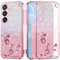 BEENTRYS Transparent Blumen Handyhülle für Samsung Galaxy A10,Glitzer Clear Floral Glitter Mädchen Frauen Ultra Stoßfest TPU Bumper Schutzhülle für Samsung Galaxy A10-Rosa