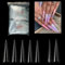 Stiletto Nail Tips 500 PCS Acrylic Nails Long Clear False Nails Tips Half Cover Straight Tapered Accessories Soft Traceless No C Curve Professional Extra Long Fingernail for Salons Home DIY, etc