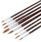 Elan Set de Pinceaux Ronds, 8 PCS Pinceau Rond Peinture Manche Court, Lot Pinceaux Nylon Synthétique pour Peinture Acrylique et Peinture Gouache