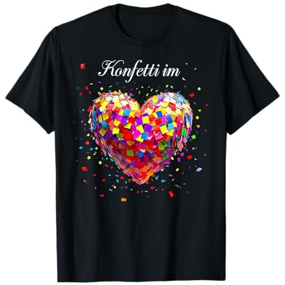 Geschenkideen Karneval Fasching Kostüm Konfetti im Herzen T-Shirt