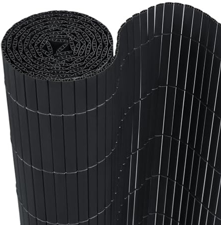 UISEBRT Sichtschutzmatte PVC Sichtschutzzaun Windschutz Sonnenschutz für Balkon, Garten und Terrasse, 80x500cm, Grau