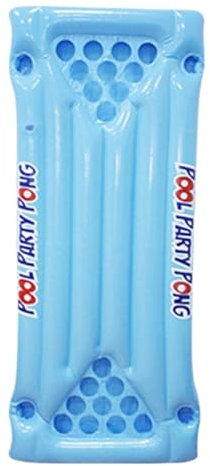Generisch Inflatable Pong Table, Floating Pong Air Mattress, Beer Game Lounge Raft for Pool Parties, Adult Water Fun, Durable PVC, 150x58x10cm, Lightweight & Portable Beverage Holder
