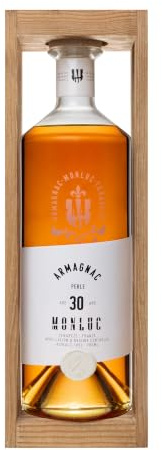 Monluc Armagnac Pearl Anniversary 30-Year-Old – Rare Grand Cru Blend Aged in French Oak – Dried Fruit & Cedar Complexity – 43% ABV