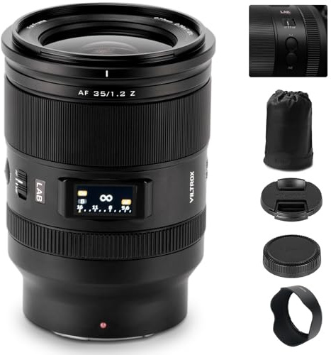 VILTROX 35mm F1.2 LAB Z-Mount Vollformat Objektiv für Nikon Z, lichtstarkes Autofokus-Festbrennweitenobjektiv für Nikon Z-Mount Kameras Z30 Z50 Z50II ZFC Z5 Z5II Z6 Z6II Z6III Z7 Z7II Z8 Z9 ZF ZR