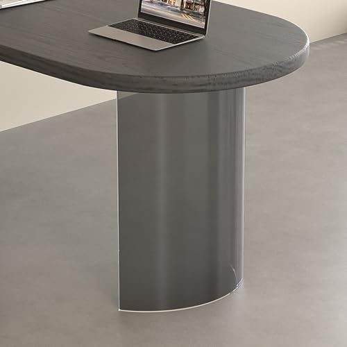 Grand Pied de Table Acrylique en Arche, Base Structurale 500x720mm pour Îlot Cuisine Lourds, Table de Conférence, Bureau Studio, Pieds de Meubles Modernes à Monter Soi-même(Black)