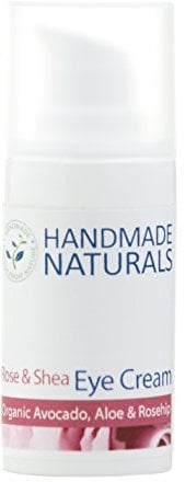 Handmade Naturals Eye Cream with Organic Shea Butter, Aloe Vera, Olive, Rose, Rosehip & Avocado, 15 ml