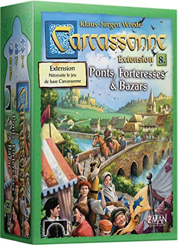 Z-Man Games – Carcassonne – Erweiterung 8 Brücken, Festungen & Basare – Gesellschaftsspiel – ab 7 Jahren – 2-6 Spieler