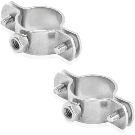 PRIOstahl® Rohrschellen aus Edelstahl V2A f. Stockschrauben - Rohrhalter Rohrbefestigung Rohr (1 Zoll, 30-37mm, 2 Stück)