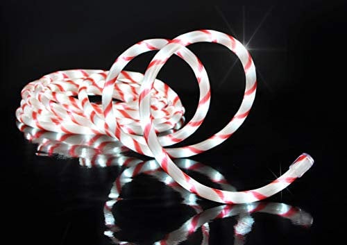 Spetebo LED Lichtschlauch Zuckerstange 6m - Lichterschlauch kaltweiß Außen Lichterkette