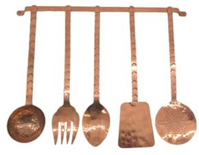 artigianatodaloise - Set louches en cuivre 5 pièces artisanales fabriquées en Italie - Set louches en cuivre 5